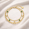 Dual chain emerald fin Bracelet