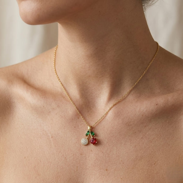 Cherry Crystal Necklace