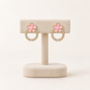 Pink Bloom Circle Earrings