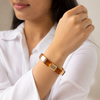 Marbel Pattern Acrylic Bracelet - Brown