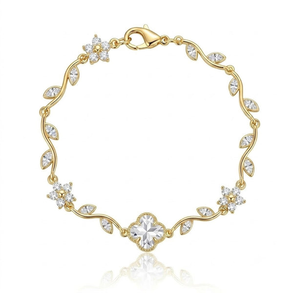 Crystal Flower Studded Bracelet