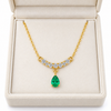 Cluster Emerald Drop Necklace