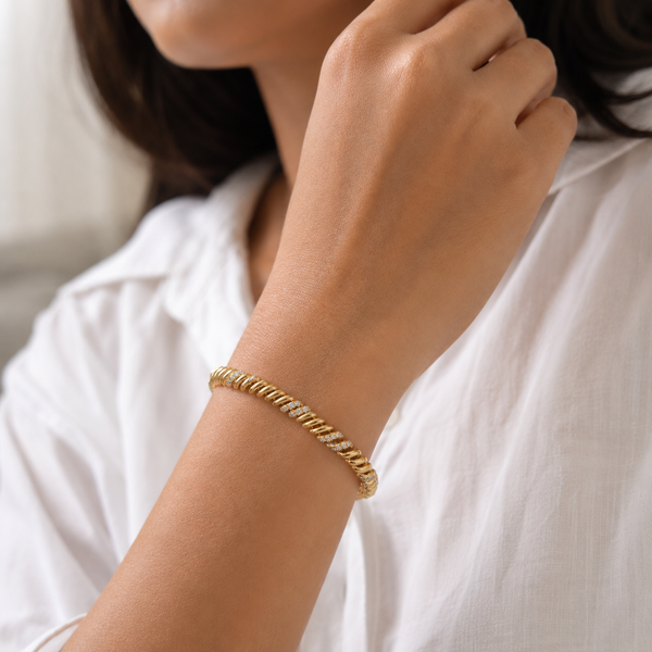 Luxe Spiral Studded Chain Bracelet