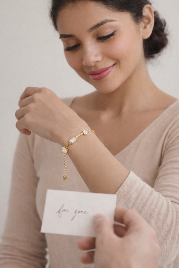 Rectangle Crystals Wiper chain Bracelet