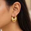 Gold Crescent Earrings