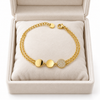 Minimal Studded Gold Coin Bracelet