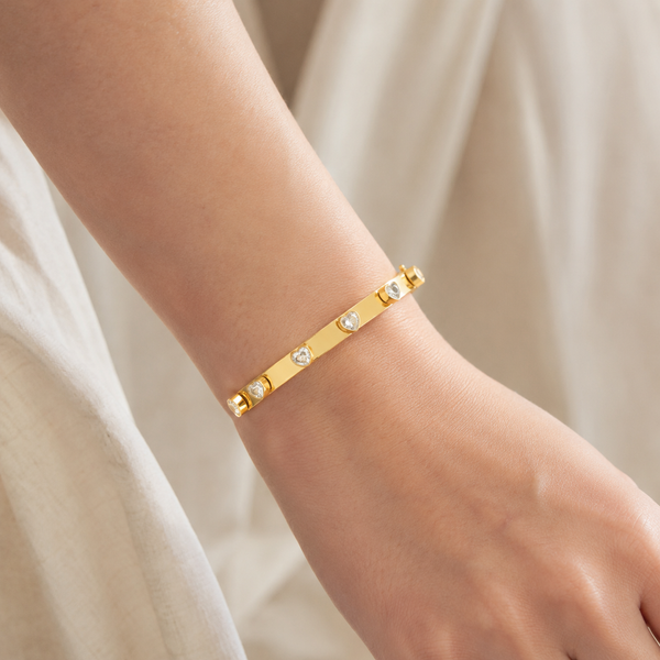 Gold Heart Brick Bracelet