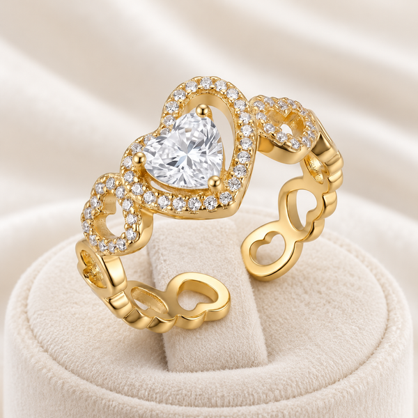 Halo Heart Link Ring