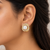 Crystal Orbit Pearl Earrings