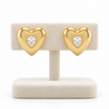 Solitaire Gold Heart Earrings