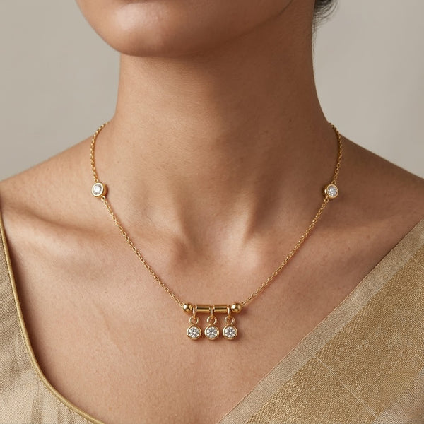 Crystal Charm Dangle Necklace