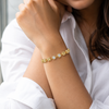 Crystal Flower Studded Link Bracelet
