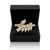 Leaf Cluster Studded Ring