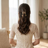 Diamante Flower Hair Claw hair claw clip worn on model – styled for women