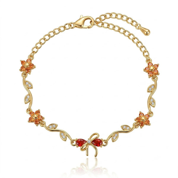 Red Crystal Bloom Bracelet