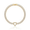 Halo Studded Heart Baguette Bracelet