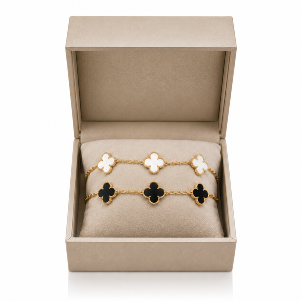 B&W Side Clover Bracelet