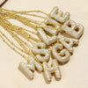Diamond Studded Bubble Letters~ Necklace
