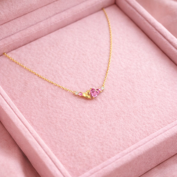 Pink Gold Heart Necklace