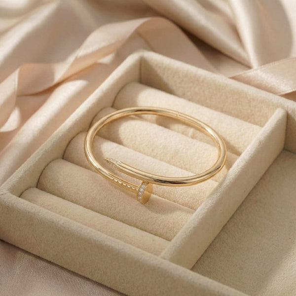 Gold Nail Curve Bracelet