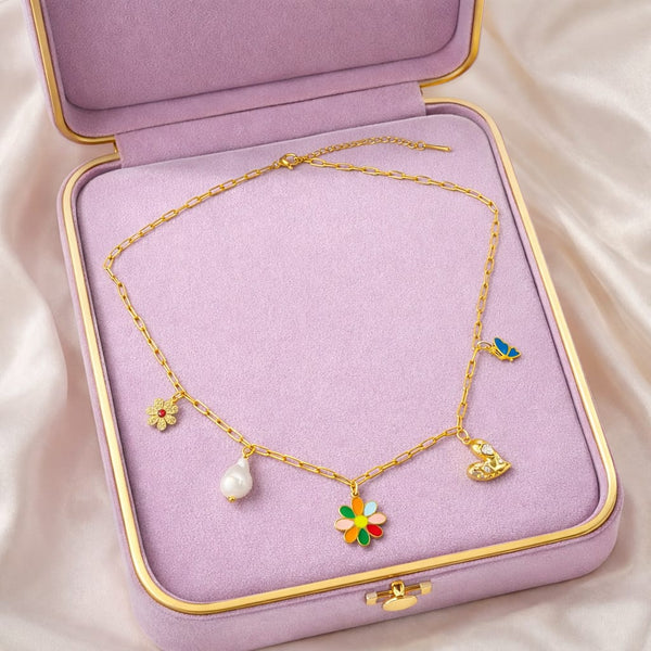 Colour Bloom Charm Necklace