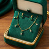 Emerald Oval Crystal Neckalce with earrings