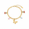 Butterfly Cherry Charm Bracelet