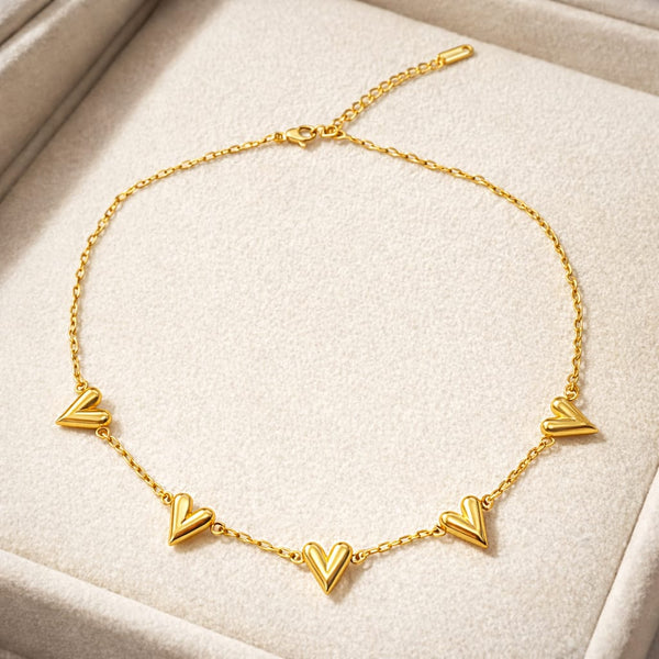Gold Heart Over Necklace