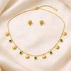 Shell Stone Necklace with Earrings