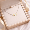 Gold flower rhinestone chain necklace