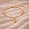 Link chain heart bracelet