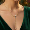 Crystal Leaf Charm Necklace
