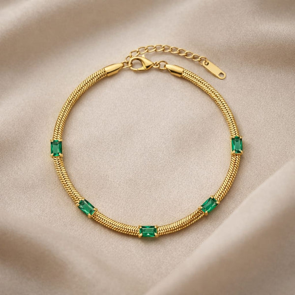 Redangle emerald wiper chain Bracelet