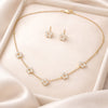Crystal Flower Over Necklace with Earrings