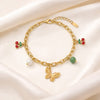 Butterfly Cherry Charm Bracelet