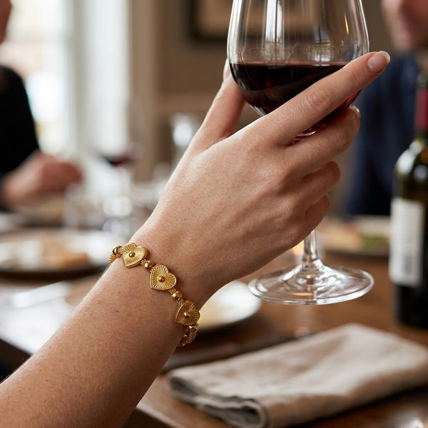 Gold Heart Snake Chain Bracelet