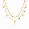 Dual Layer Leaf Charm Necklace