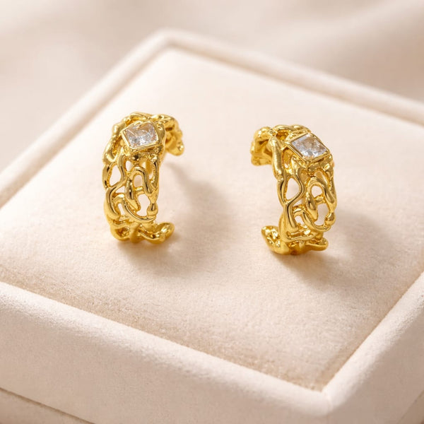 Tangle Gold Wire Earrings