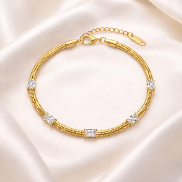 Rectangle crystal wiper chain Bracelet