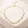 Emerald Circle Stone Necklace