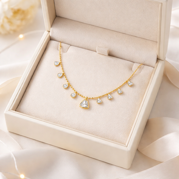 Heart Motifs Ball Chain Necklace