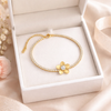 Gold flower rhinestone chain Bracelet