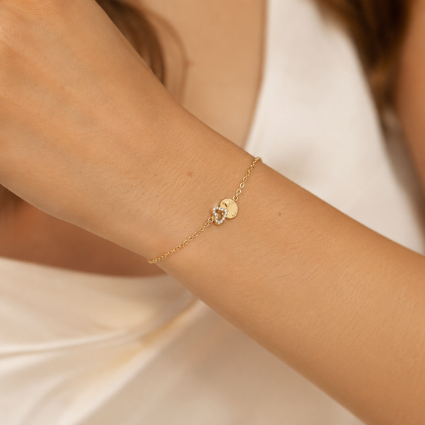 Textured Gold Heart Bracelet