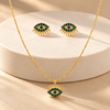 Emerald Studded Eye With Earrings