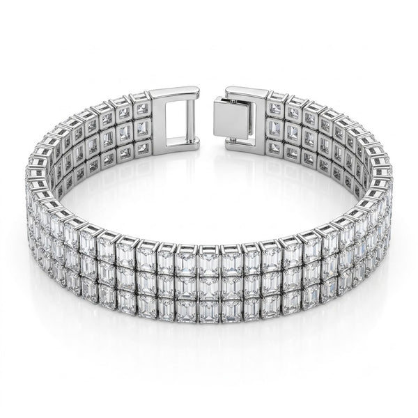 Nene Crystal Multilayer Bracelet Silver