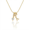 Letter Charm Solitaire Necklace- A