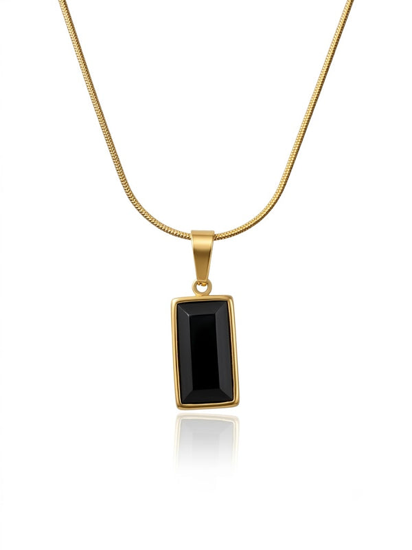 Black Rectangle Necklace