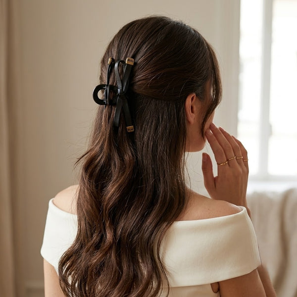 Leather Bow Miu Hair Claw hair claw clip – alternate angle