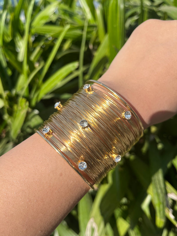 Gold Rush Stone Stud Bangle