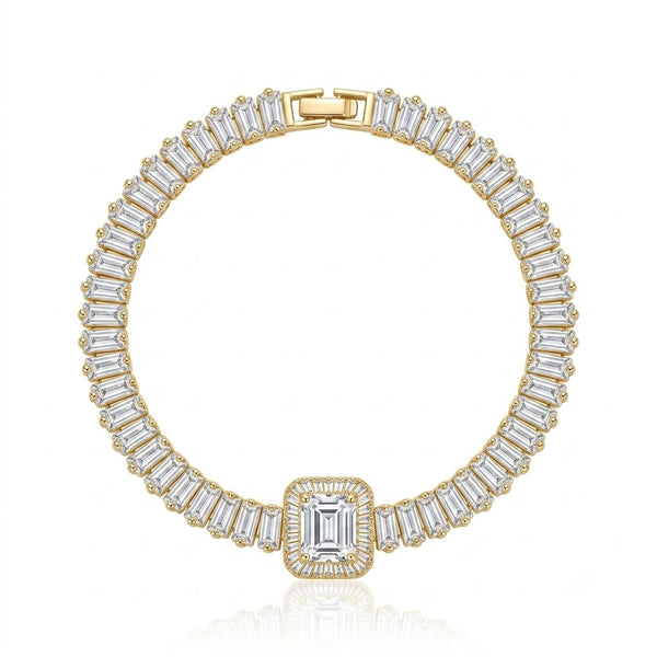 Crystal Crown Baguette Bracelet